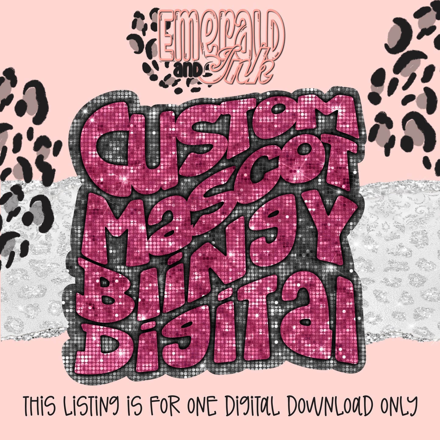 Custom Mascot (blingy style) - Digital Download Only