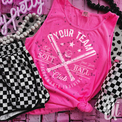 Custom Team Softball Club PNG Digital Download