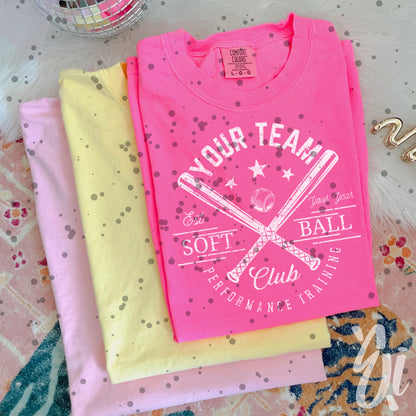 Custom Team Softball Club PNG Digital Download
