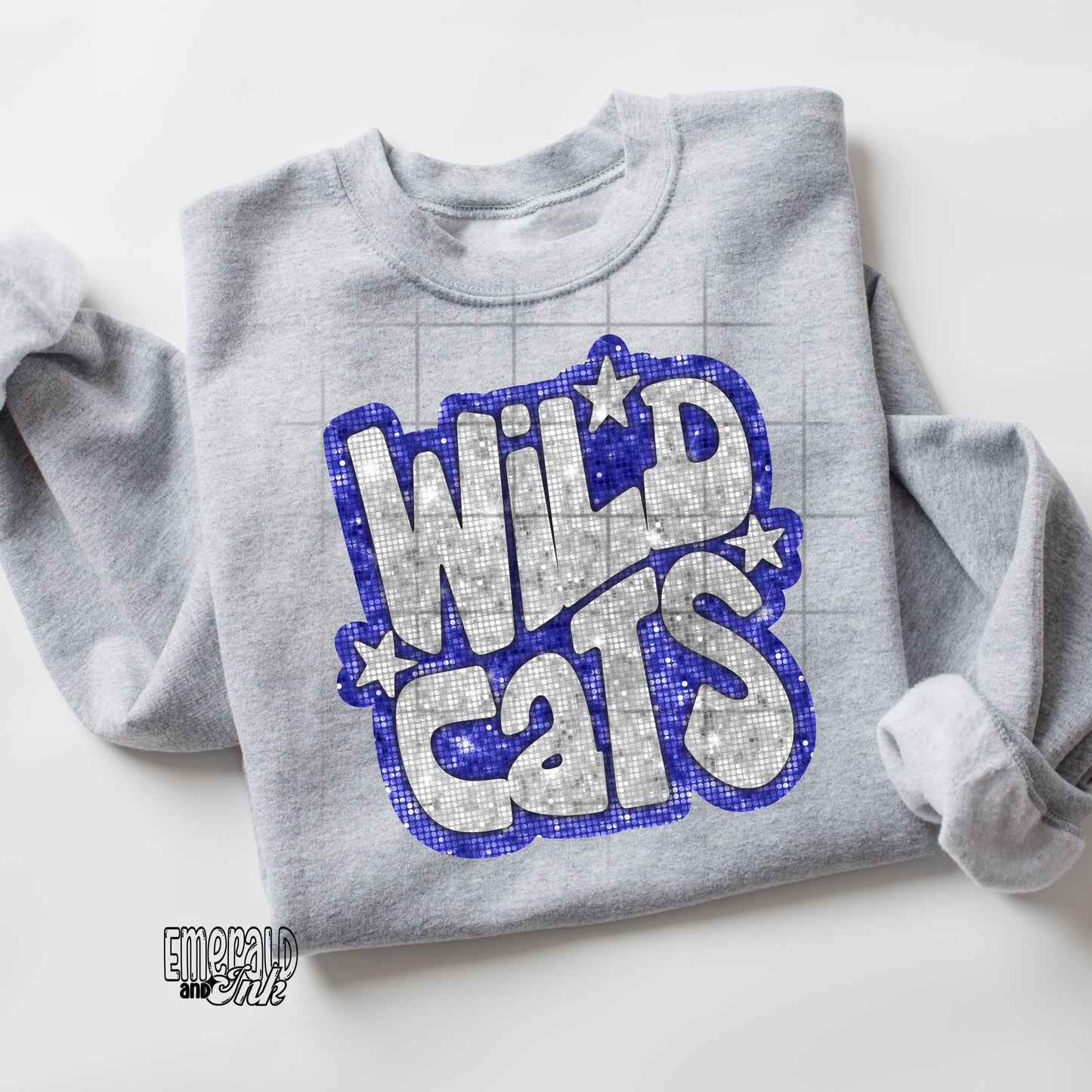 Wildcats Blingy (blue & silver) - DTF Transfer - TAT 5-7 biz days