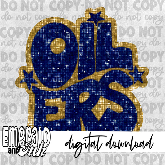 Oilers Blingy (navy & gold) - Digital Download