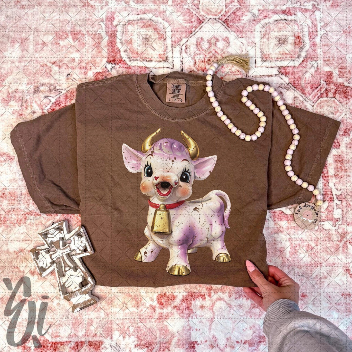 Antique Cow Figurine Digital PNG