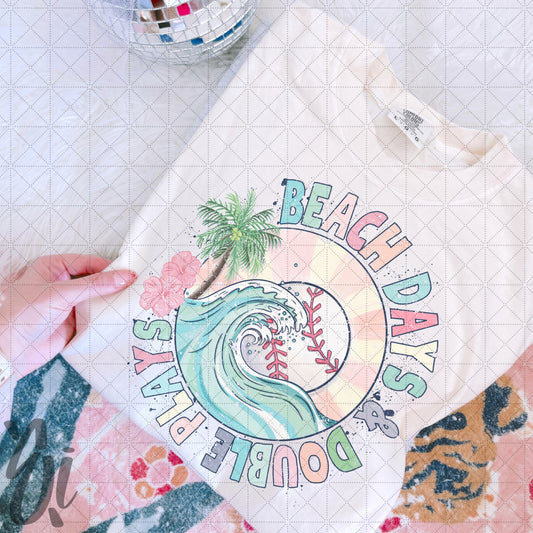 Beach Days & Double Plays Baseball PNG