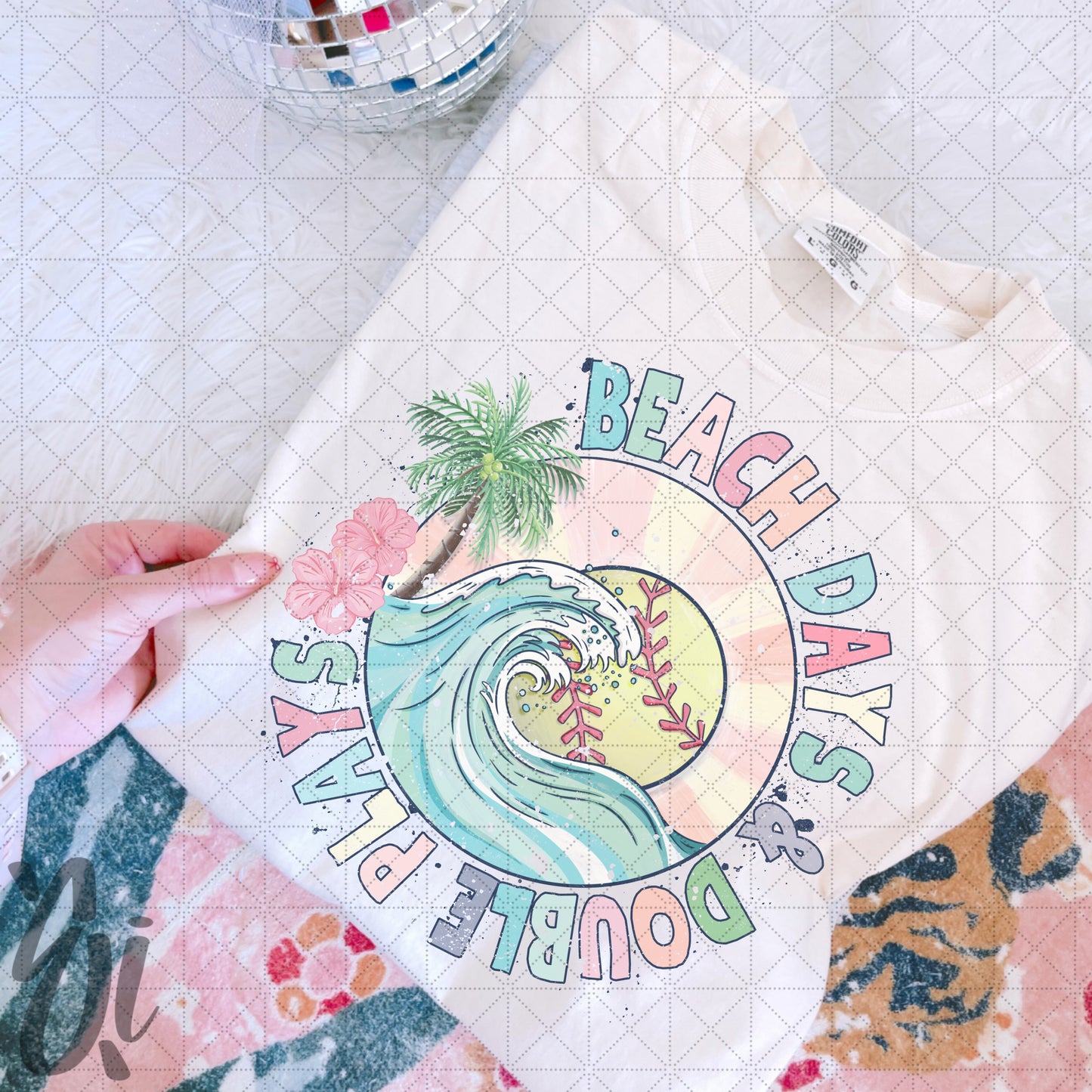 Beach Days & Double Plays Softball PNG