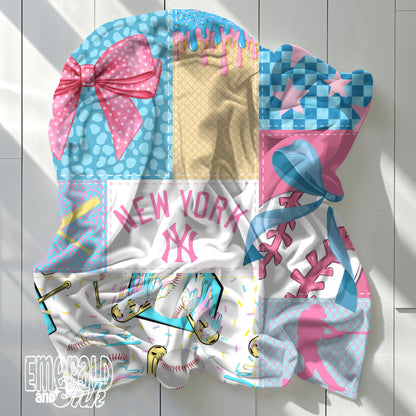 Baseball Team Drip Patchwork Digital File - NY