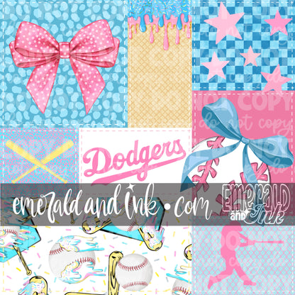 Baseball Team Drip Patchwork Digital File - LA