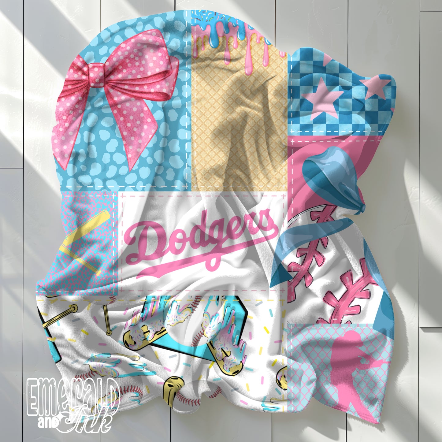 Baseball Team Drip Patchwork Digital File - LA