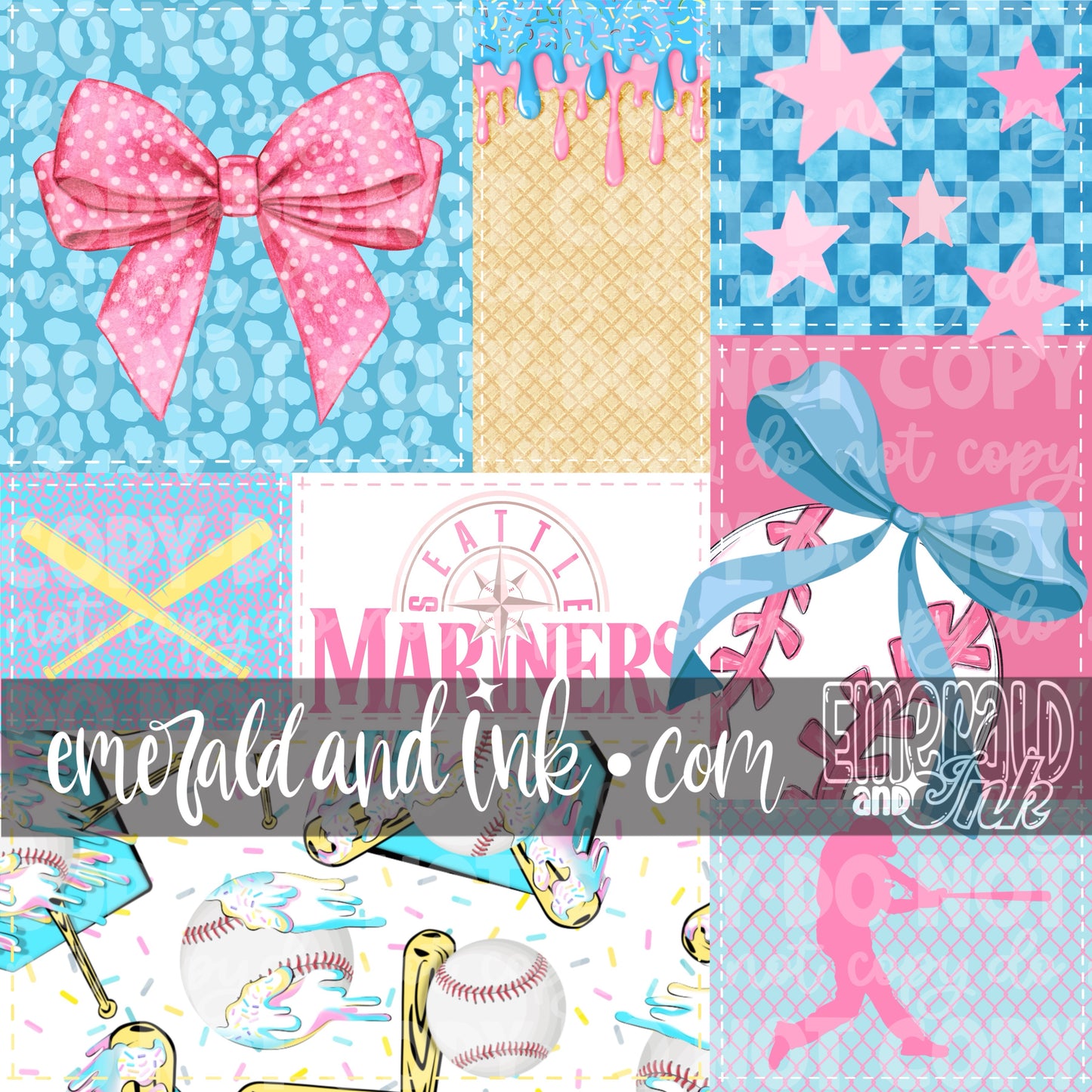 Baseball Team Drip Patchwork Digital File - Seattle