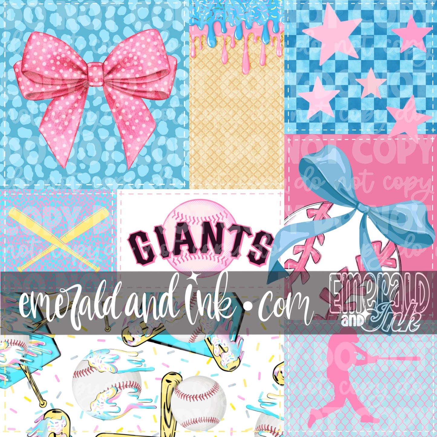 Baseball Team Drip Patchwork Digital File - SF