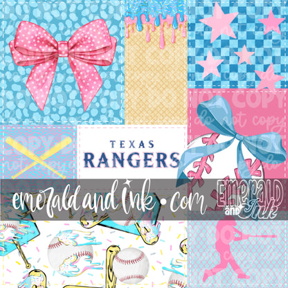 Baseball Team Drip Patchwork Digital File - TX