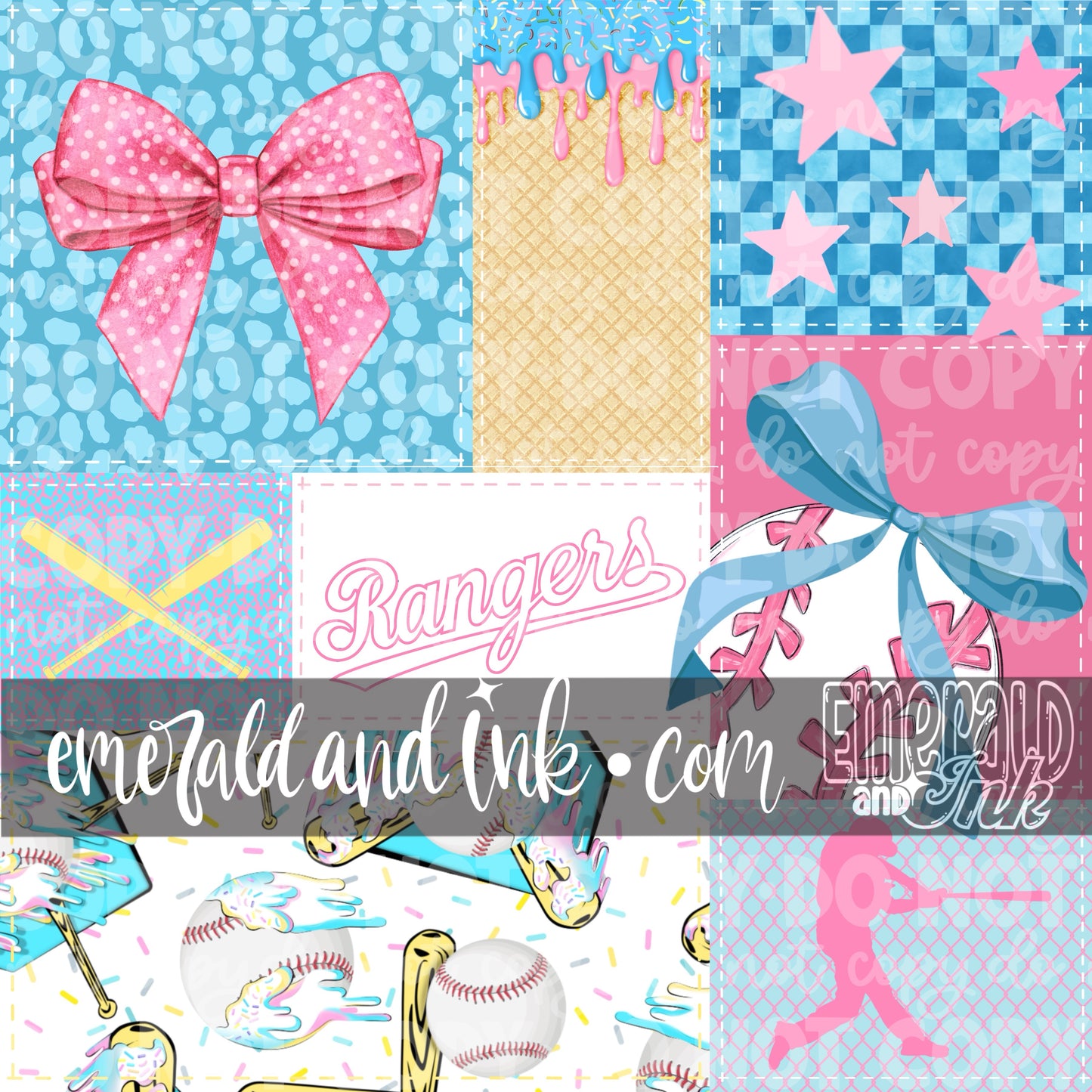 Baseball Team Drip Patchwork Digital File - TX