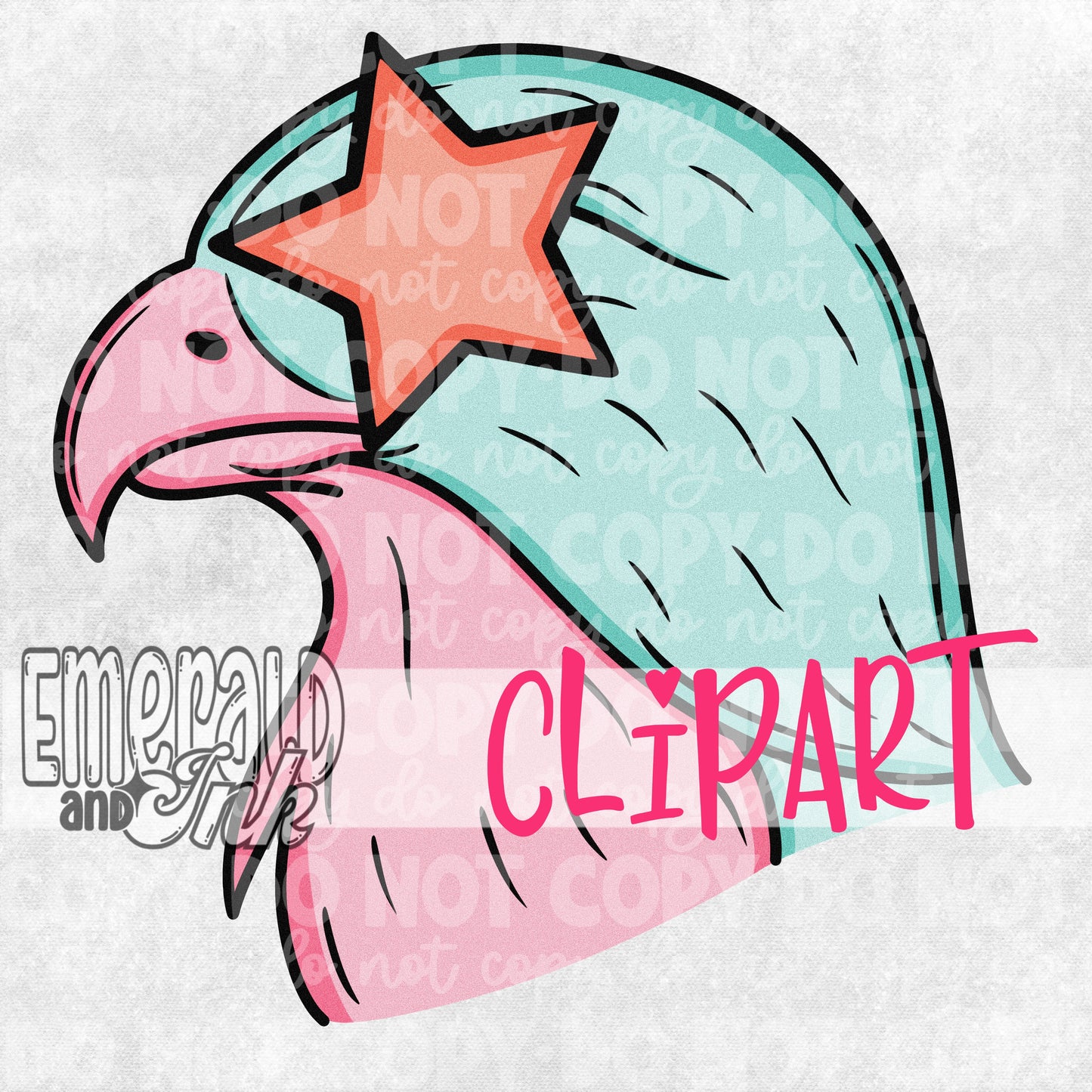 Trendy Mascot Clipart Digital (Hawks, Falcons)