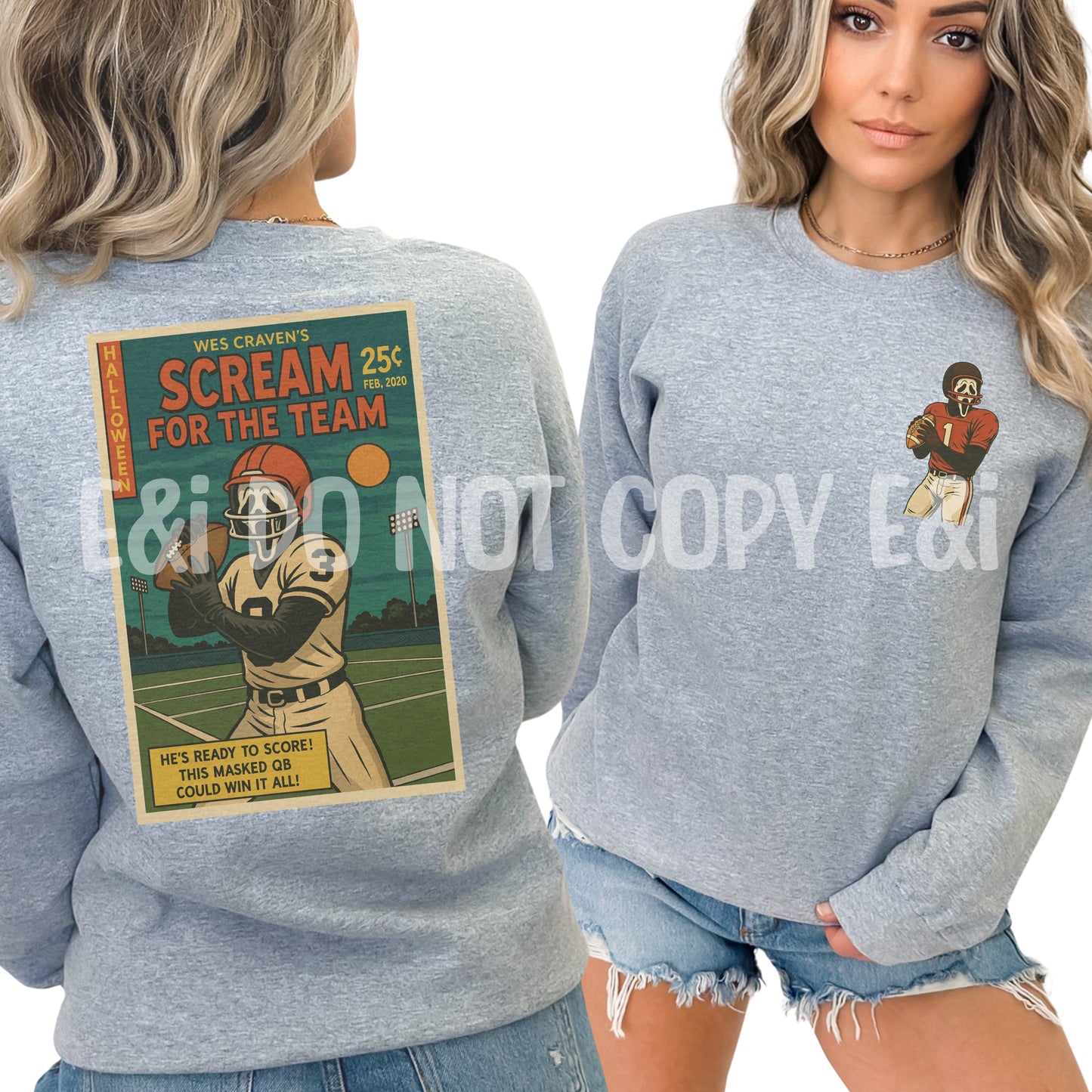 Horror Football Scream for the Team Set - PNG Files
