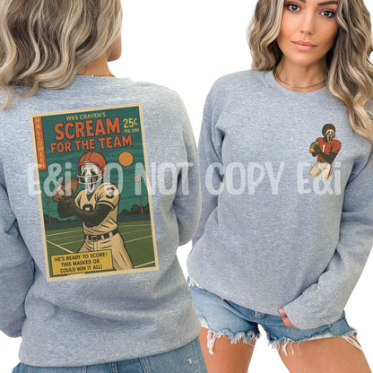 Horror Football Scream for the Team Set - PNG Files