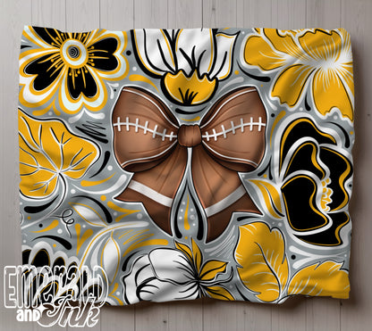Football Doodle Flower Team Color Seamless (Pitts) - JPEG Digital Download