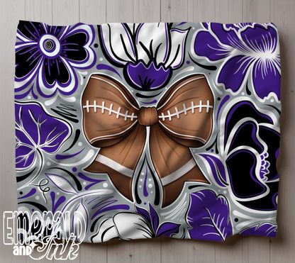 Football Doodle Flower Team Color Seamless (Balt) - JPEG Digital Download