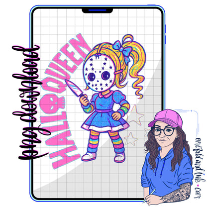 HalloQueen 90s Girl PNG - Digital Download