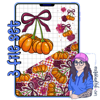 Coquette Pumpkins PNG Set (3 files)