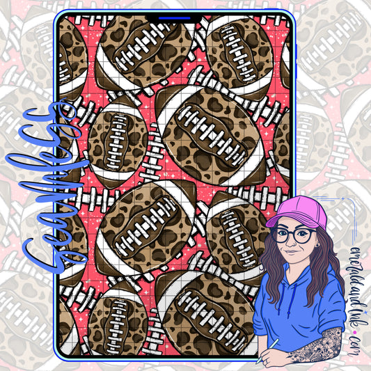 Doodle Leopard Football Seamless - JPG Digital