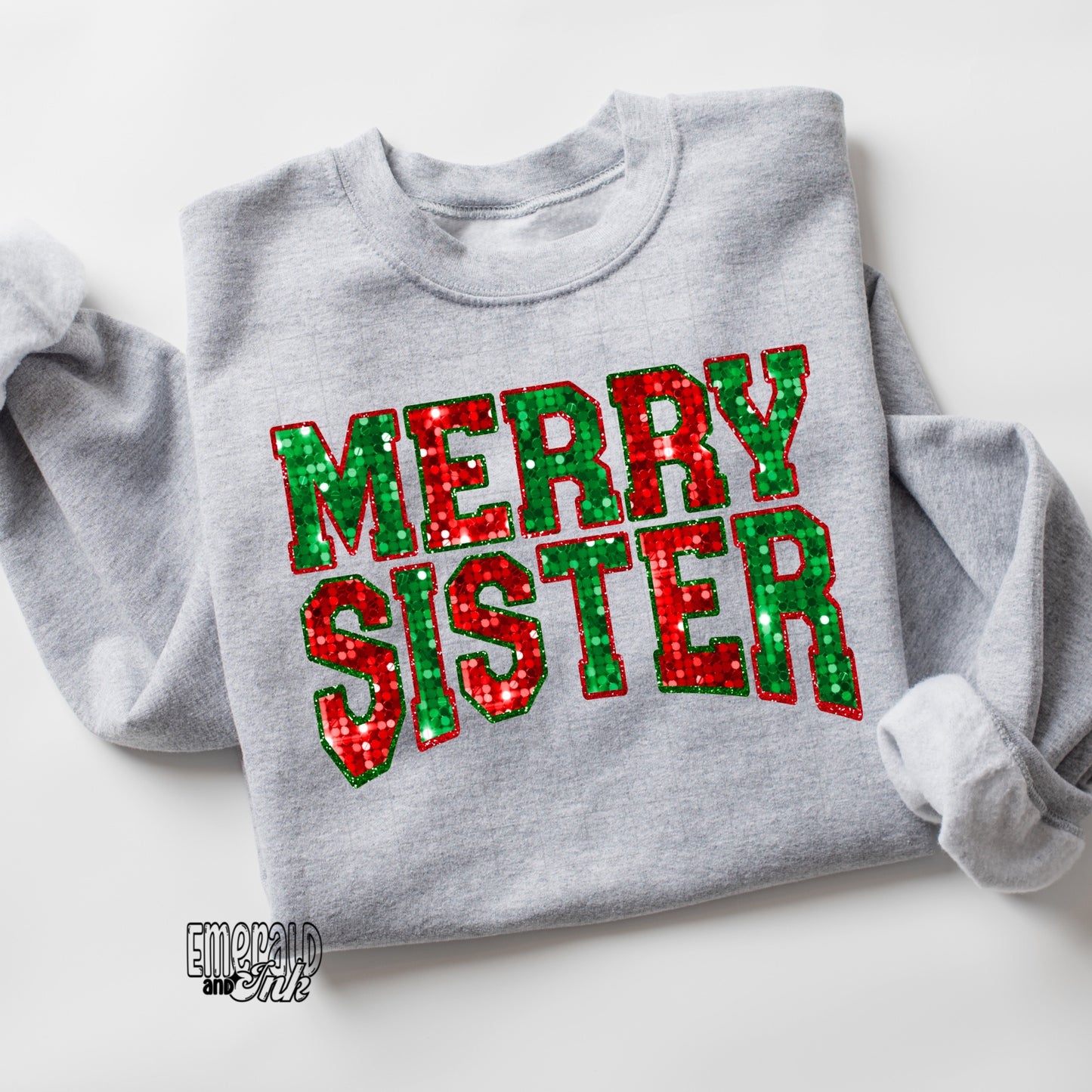 Merry Blingy Sister (10” wide) - DTF Transfer*TAT 7 biz days