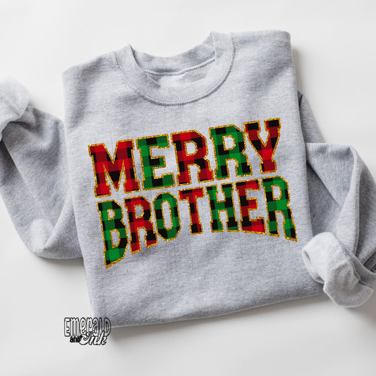 Merry Plaid Brother (10” wide) - DTF Transfer*TAT 7 biz days