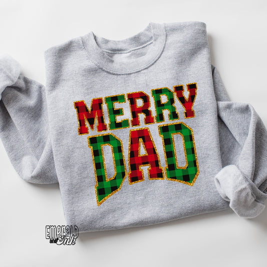 Merry Plaid Dad - DTF Transfer*TAT 7 biz days