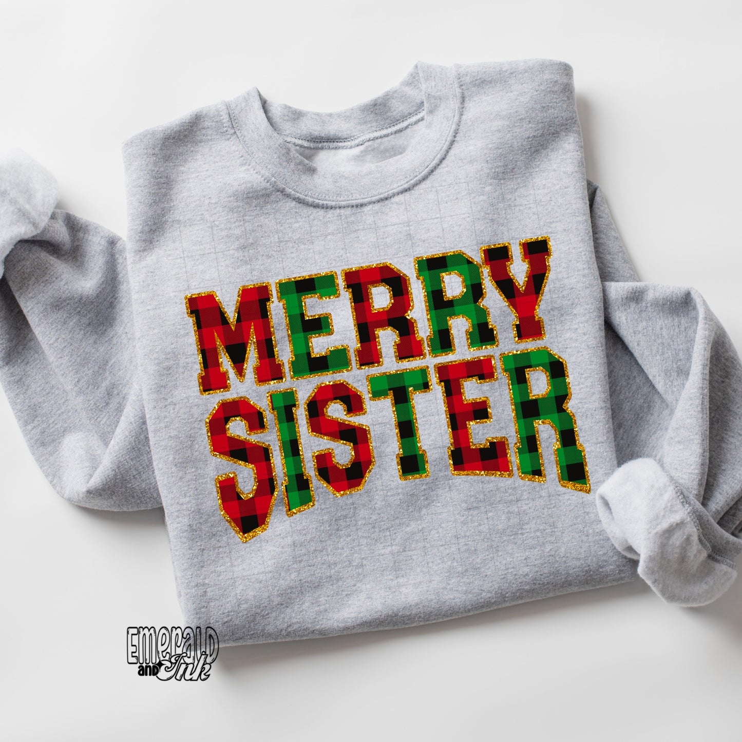 Merry Plaid Sister (10” wide) - DTF Transfer*TAT 7 biz days