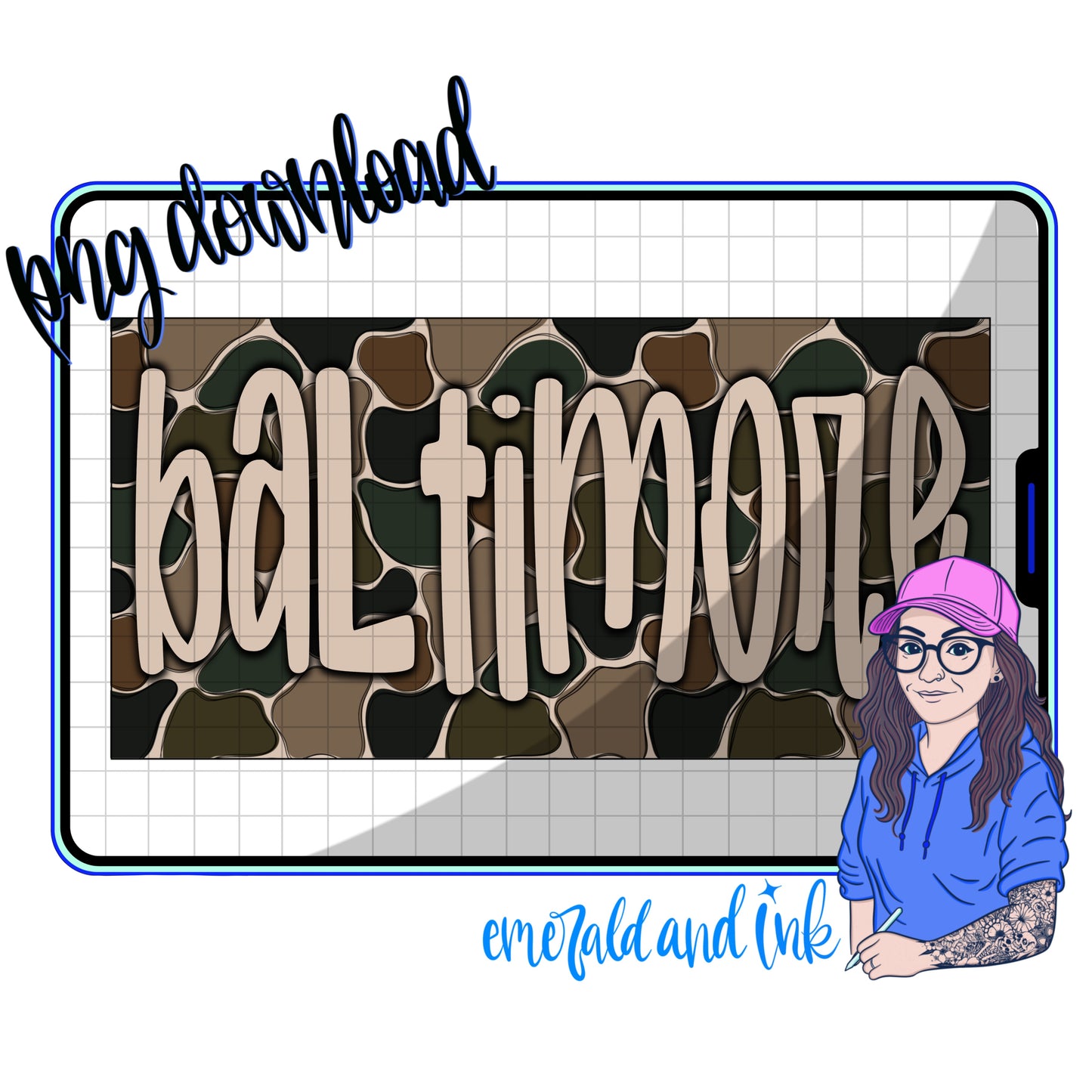 Baltimore Duck Camo PNG Digital Download