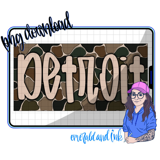 Detroit Duck Camo PNG Digital Download