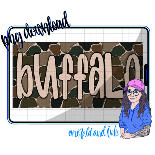 Buffalo Duck Camo PNG Digital Download