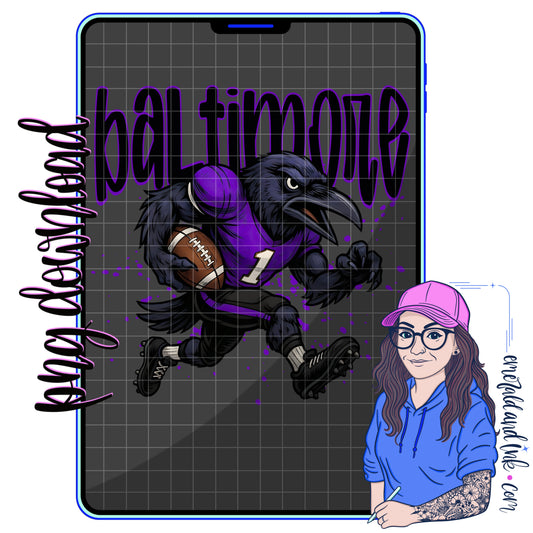 Baltimore Football Mascot PNG Digital Download