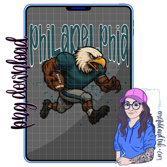 Philadelphia Football Mascot PNG Digital Download