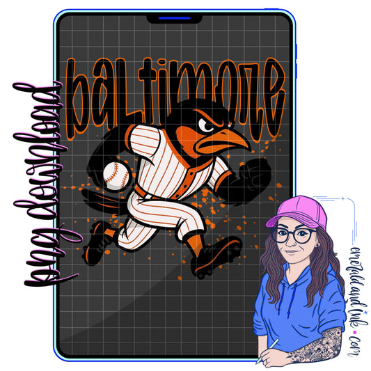 Baltimore Baseball Mascot PNG Digital Download