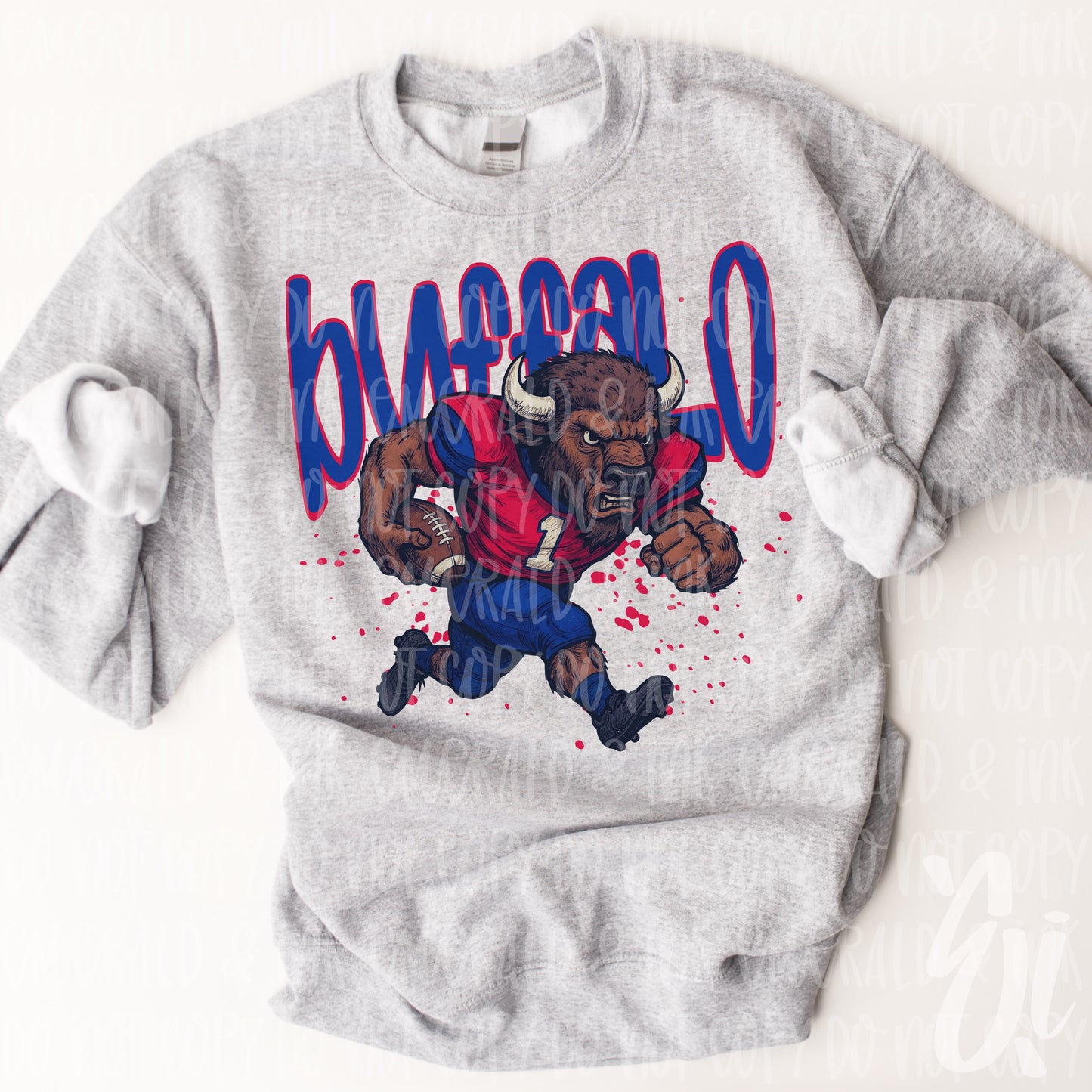 Buffalo Football Mascot PNG Digital Download