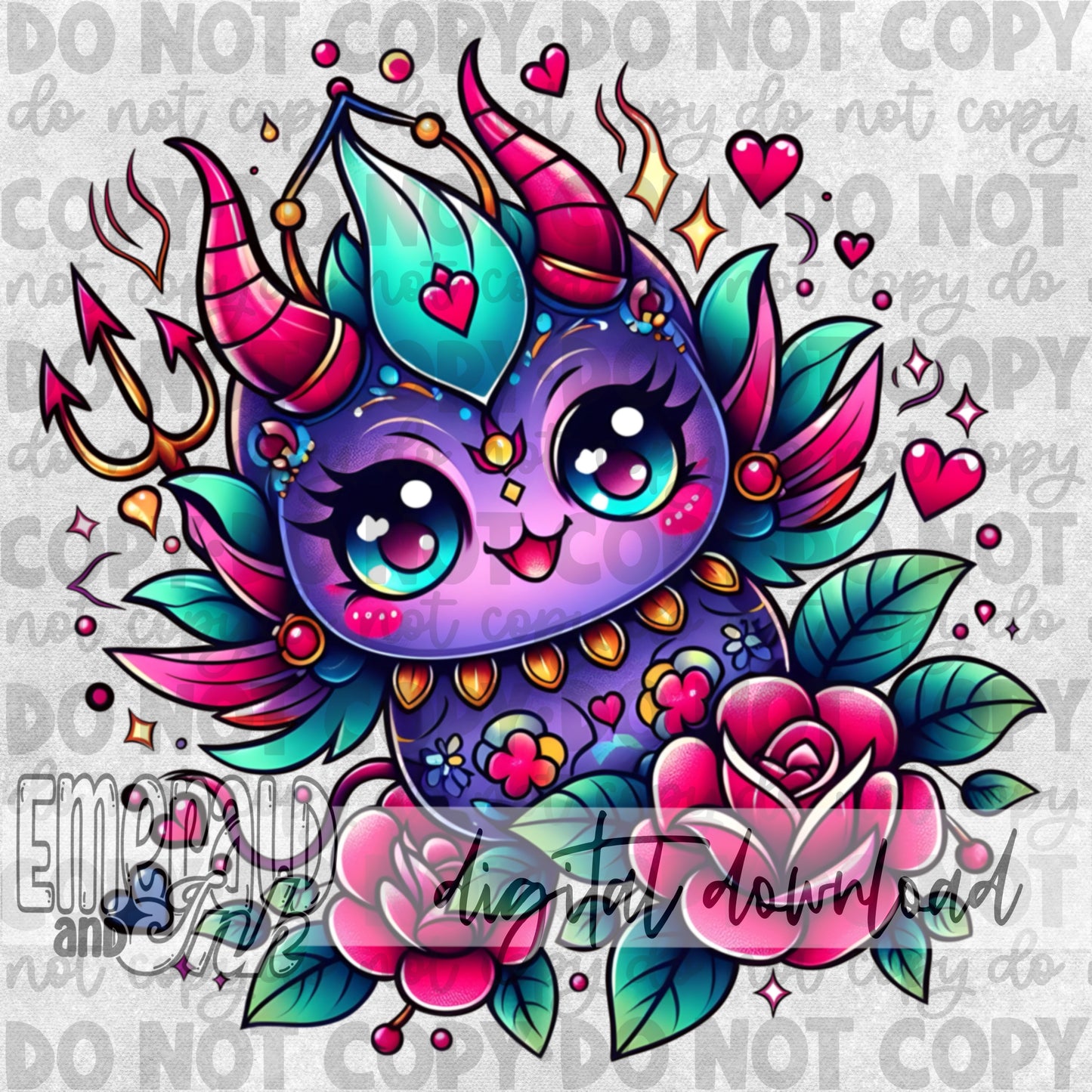 Purple Sparkles Cutie Critter - Digital Download