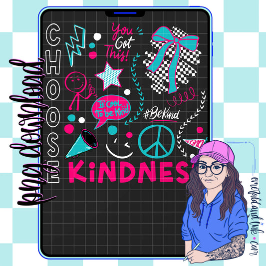 Choose Kindness Girly Subway Style PNG Digital Download