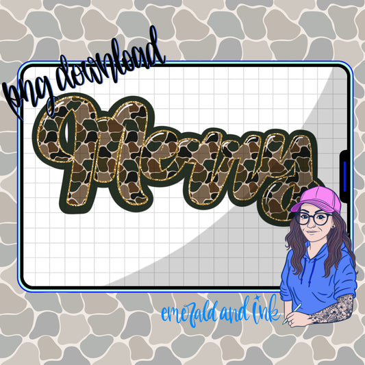 Merry Camo PNG - Digital Download