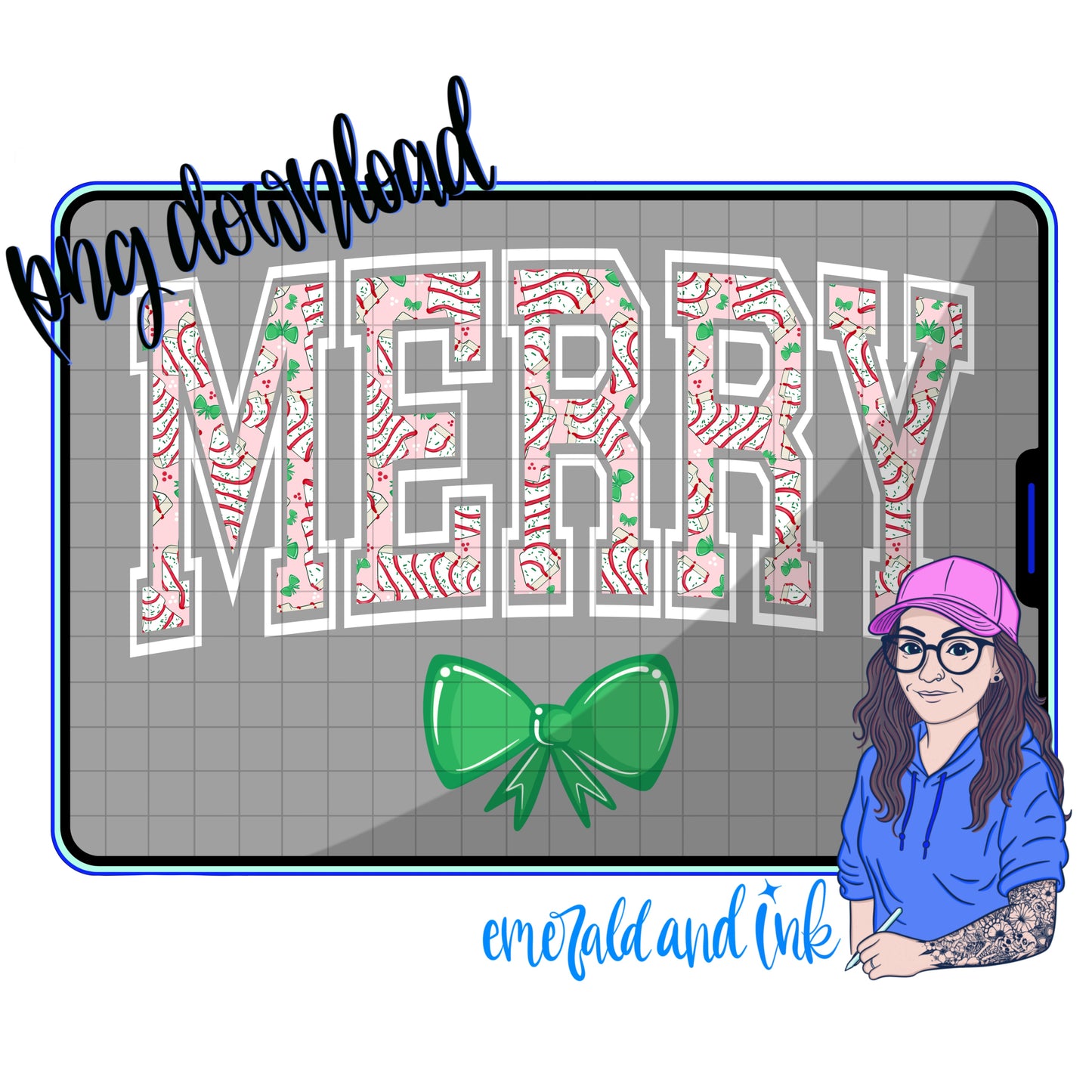 MERRY Christmas Tree Cakes PNG - Digital Download