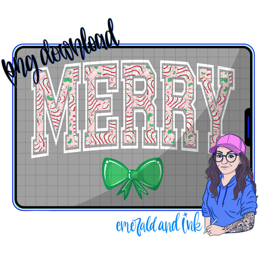 MERRY Christmas Tree Cakes PNG - Digital Download