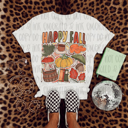 Happy Fall Hand Drawn Doodles PNG File