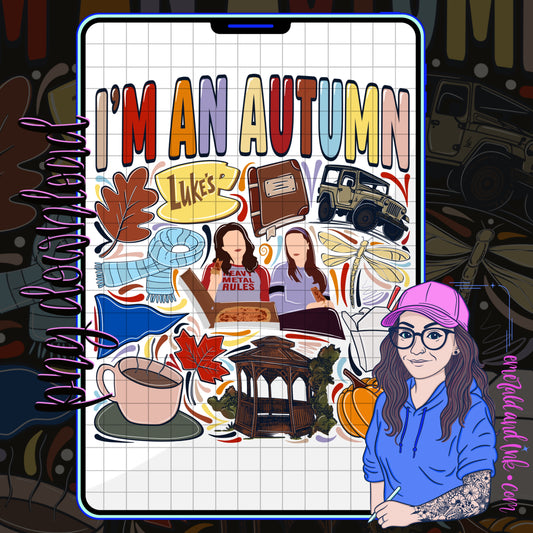I’m An Autumn TV Show Hand Drawn Doodles PNG File