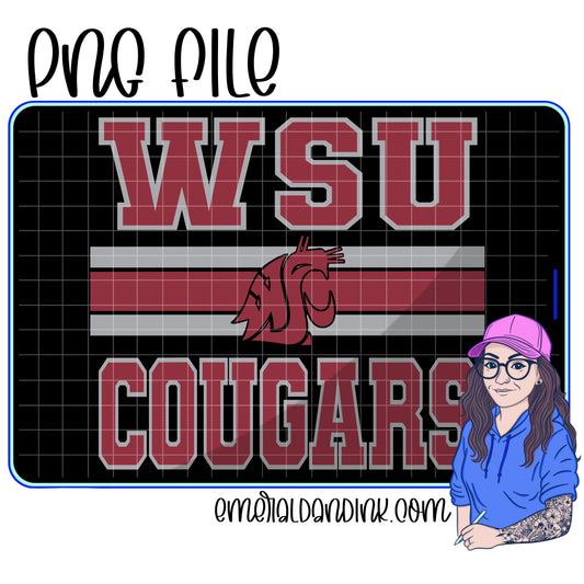 Retro Varsity Collegiate PNG Digital Download (Cougars)