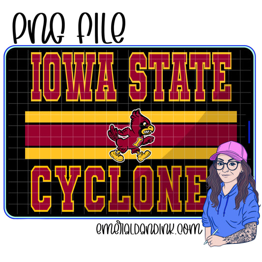 Retro Varsity Collegiate PNG Digital Download (Cyclones)