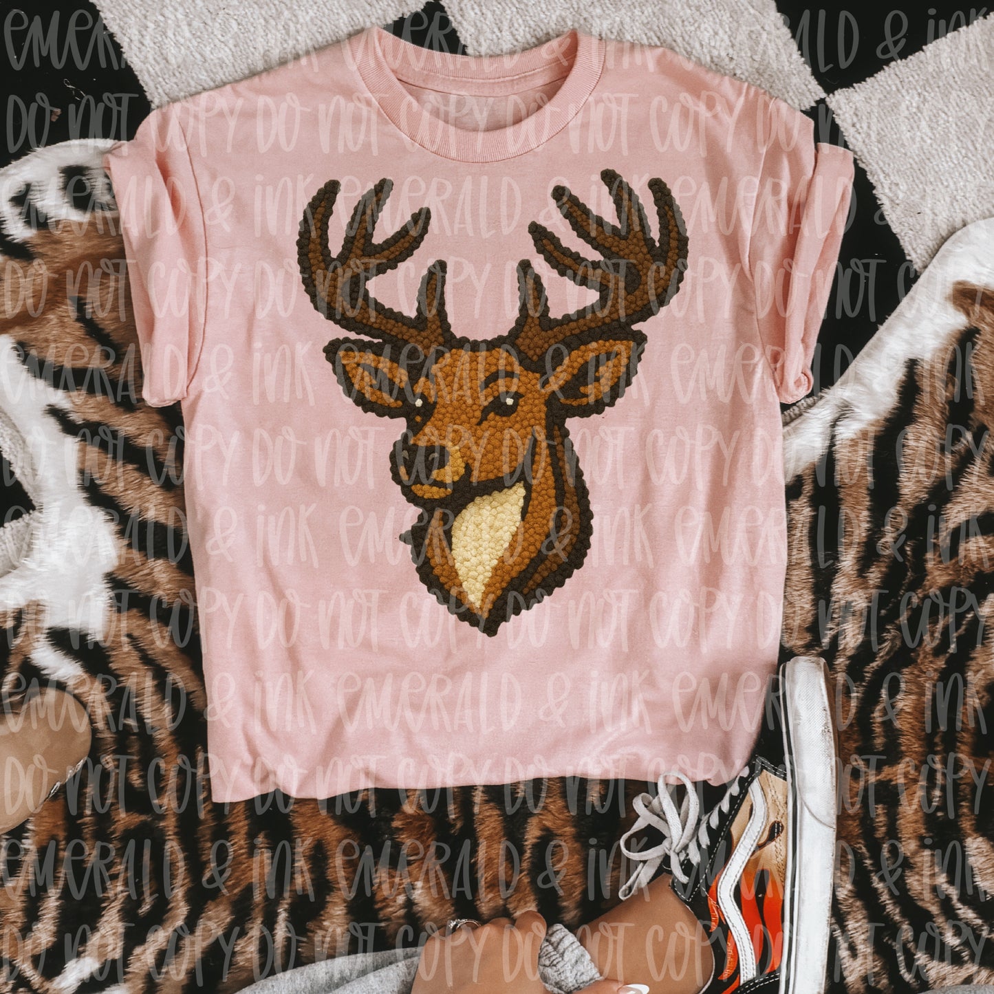 Faux Yarn Deer Head 3 PNG File