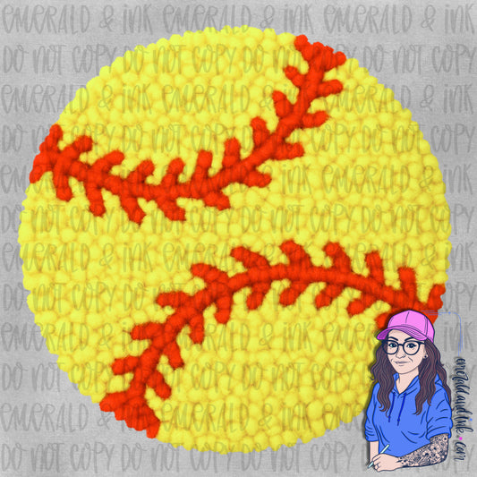 Faux YarnSoftball PNG File