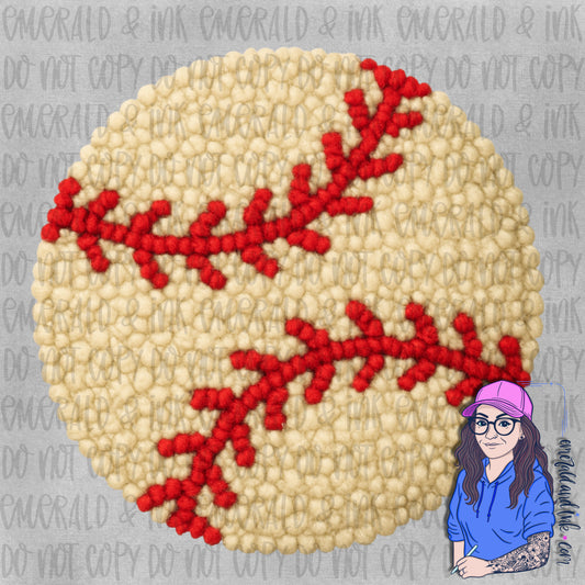 Faux Yarn Baseball PNG File