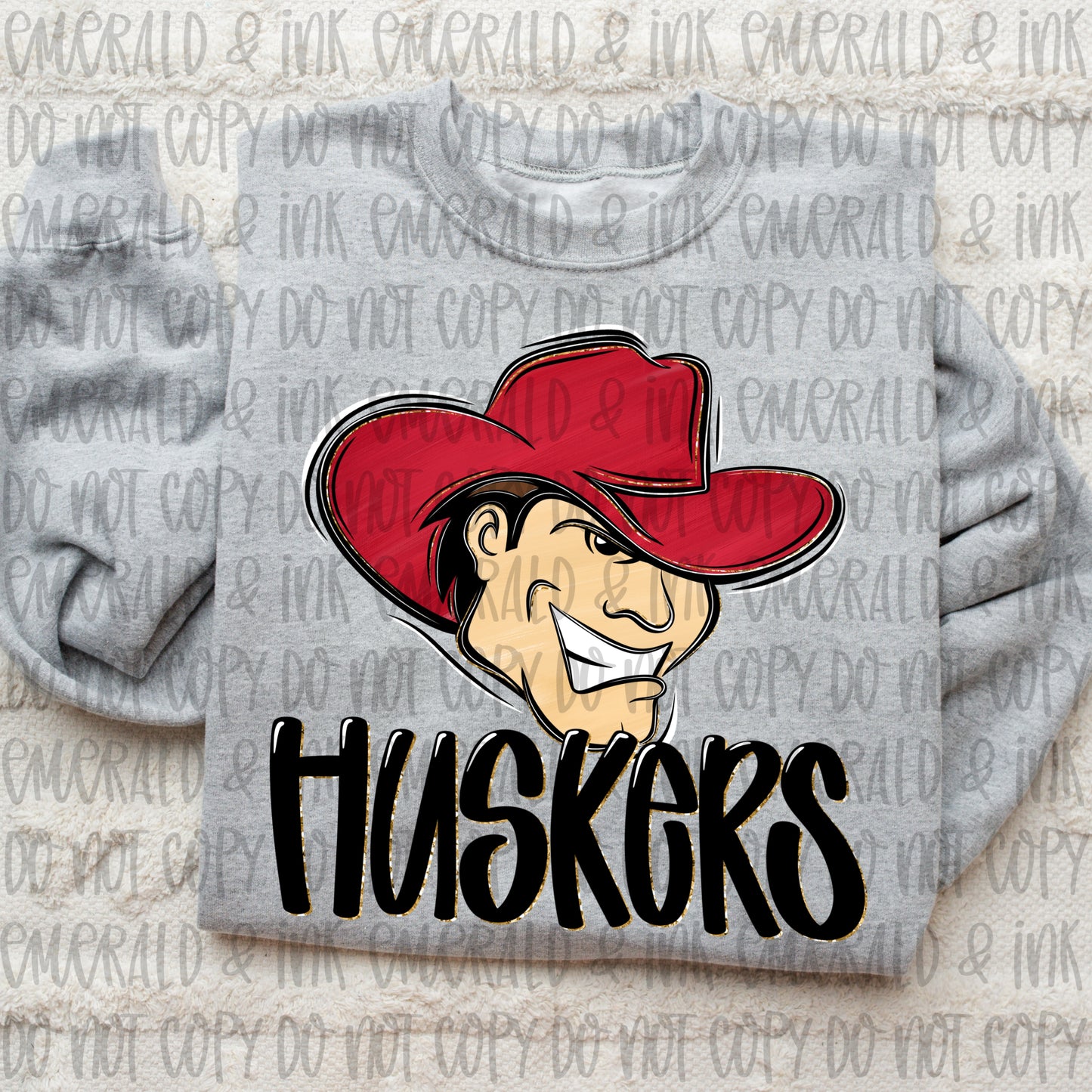 Hand Drawn Collegiate PNG - Huskers