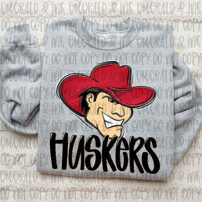 Hand Drawn Collegiate PNG - Huskers