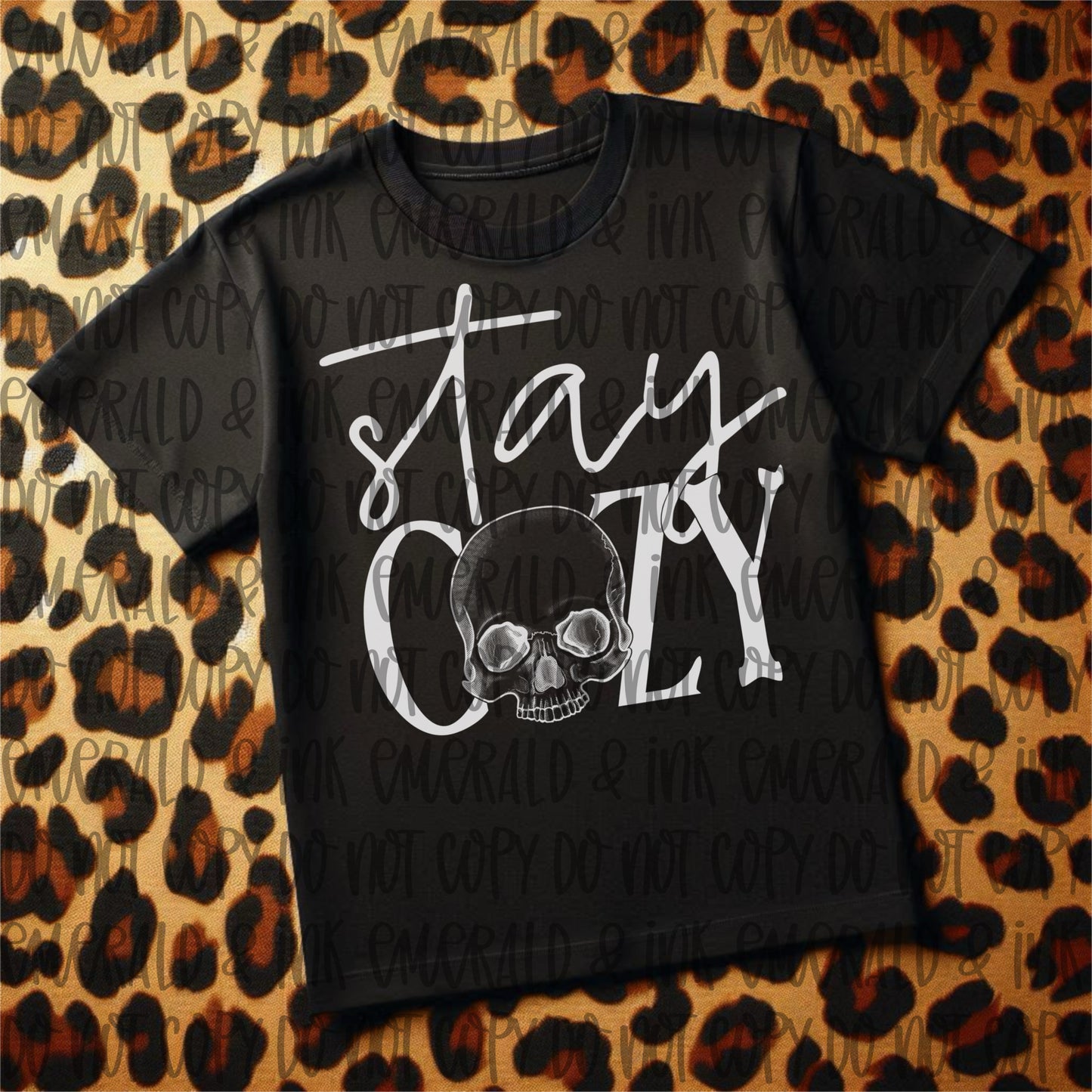 Stay Cozy Skull White DTF Transfer