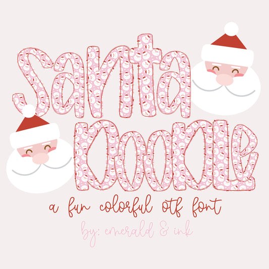 Santa Doodle Typeable COLORFUL Font by Emerald & iNK